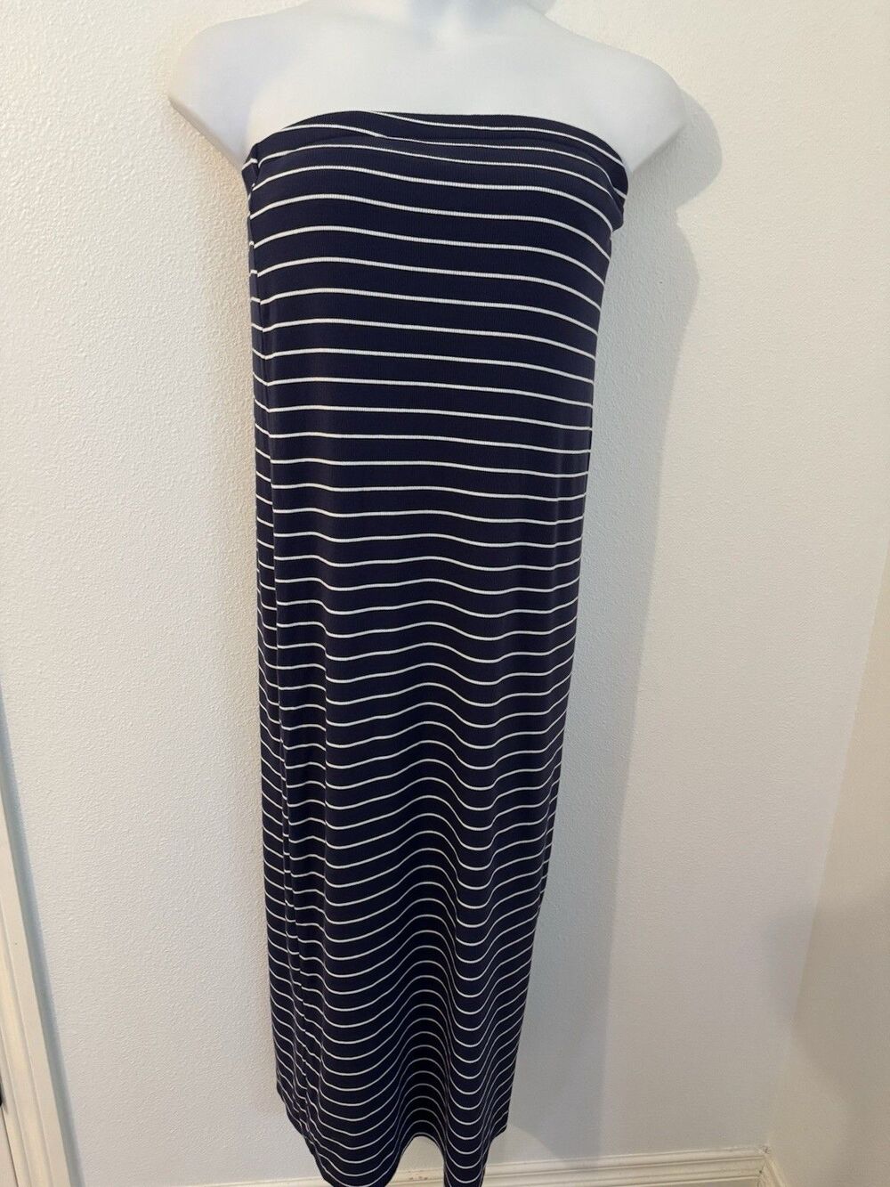 NEW A New Day Dress Coverup Knit Tube Top Blue Navy Striped Size XXL/ 2X Swim